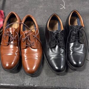 2 pairs Dockers Brown and Black Leather Men's Dress Shoes